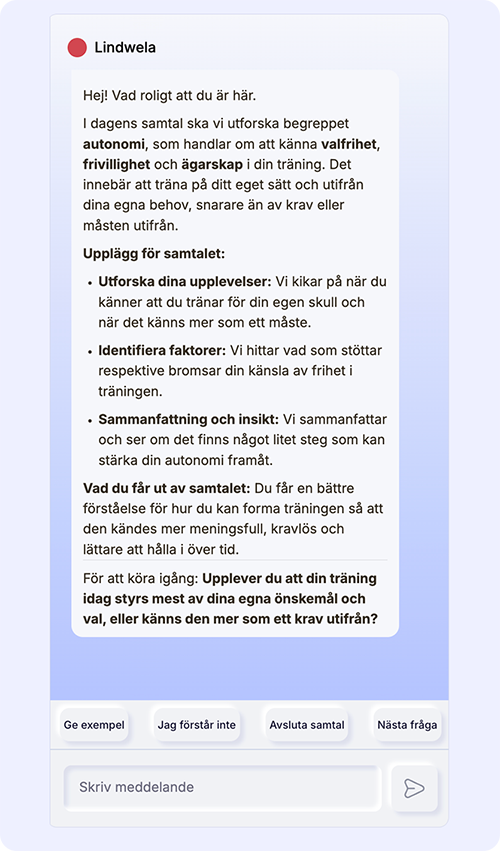 Samtal med Lindwelas digitala beteendecoach